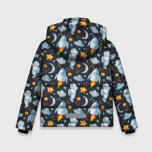 Зимняя куртка для мальчика Астрология космонавты / 3D-Черный – фото 2