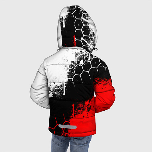 Зимняя куртка для мальчика ТЕСЛА TESLA ЭЛЕКТРОМОБИЛИ / 3D-Красный – фото 4