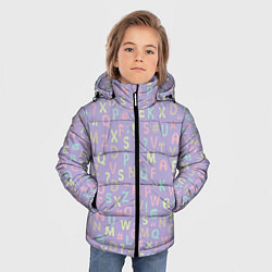 Куртка зимняя для мальчика Разноцветные буквы, цвет: 3D-светло-серый — фото 2