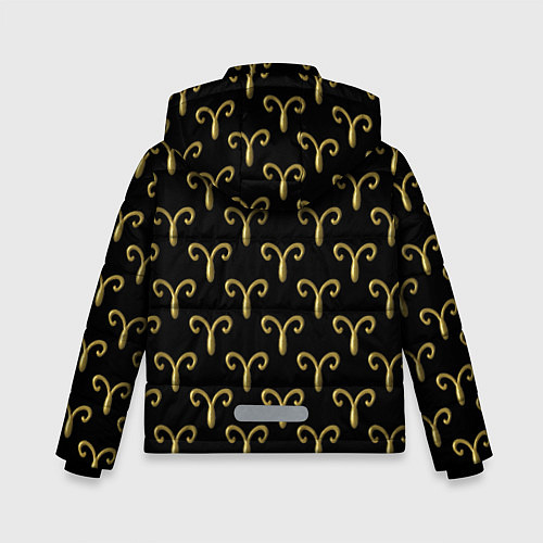 Зимняя куртка для мальчика Золотой овен на черном фоне Паттерн / 3D-Черный – фото 2