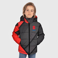 Куртка зимняя для мальчика SUZUKI abstraction, цвет: 3D-светло-серый — фото 2