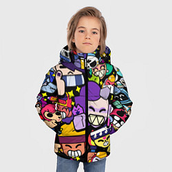 Куртка зимняя для мальчика Brawl Значки особые на бойцов Бравл Старс Пины, цвет: 3D-светло-серый — фото 2