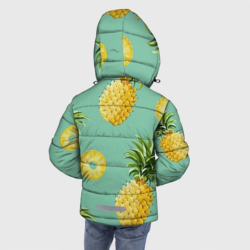 Зимняя куртка для мальчика Большие ананасы / 3D-Красный – фото 4