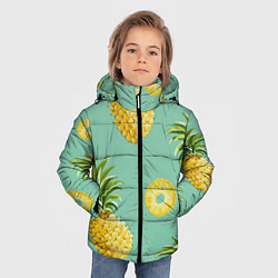 Куртка зимняя для мальчика Большие ананасы, цвет: 3D-красный — фото 2