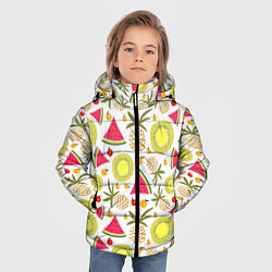 Куртка зимняя для мальчика Летние вкусности, цвет: 3D-черный — фото 2
