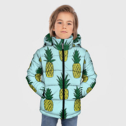Куртка зимняя для мальчика Рисунок ананасов, цвет: 3D-черный — фото 2