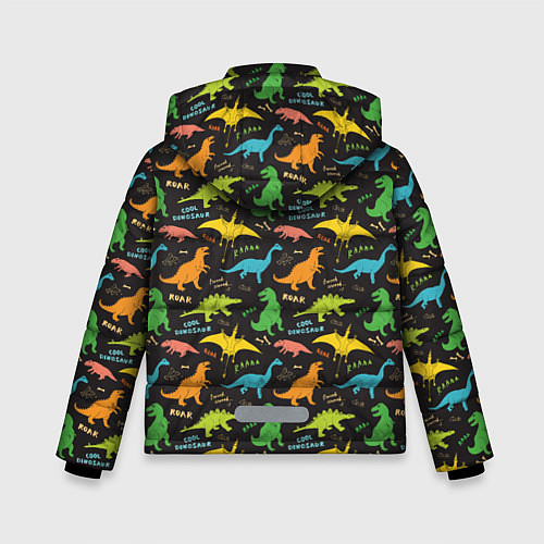 Зимняя куртка для мальчика Разноцветные Динозавры / 3D-Черный – фото 2