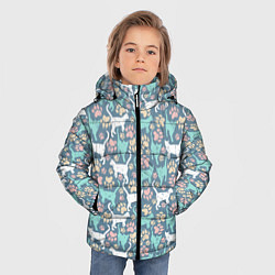 Куртка зимняя для мальчика Кошки и следы от лап, цвет: 3D-светло-серый — фото 2