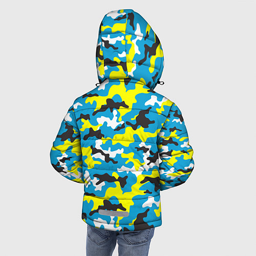 Зимняя куртка для мальчика Камуфляж Небесно-Синий / 3D-Светло-серый – фото 4