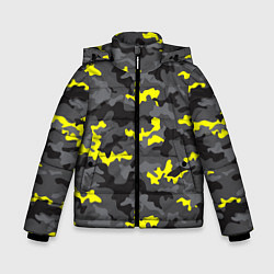 Куртка зимняя для мальчика Камуфляж Серо-Чёрный, цвет: 3D-светло-серый