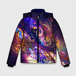 Куртка зимняя для мальчика Neon space pattern 3022, цвет: 3D-черный