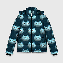 Куртка зимняя для мальчика Мордочки котов с эффектом 3d Паттерн, цвет: 3D-черный
