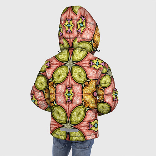 Зимняя куртка для мальчика Калейдоскоп узоры / 3D-Красный – фото 4