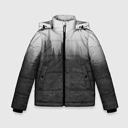 Куртка зимняя для мальчика Туманный лес - туман, цвет: 3D-светло-серый