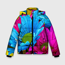 Куртка зимняя для мальчика Ромашки Pattern, цвет: 3D-черный
