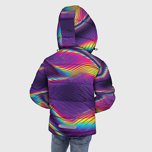 Зимняя куртка для мальчика Neon fashion pattern Wave / 3D-Красный – фото 4