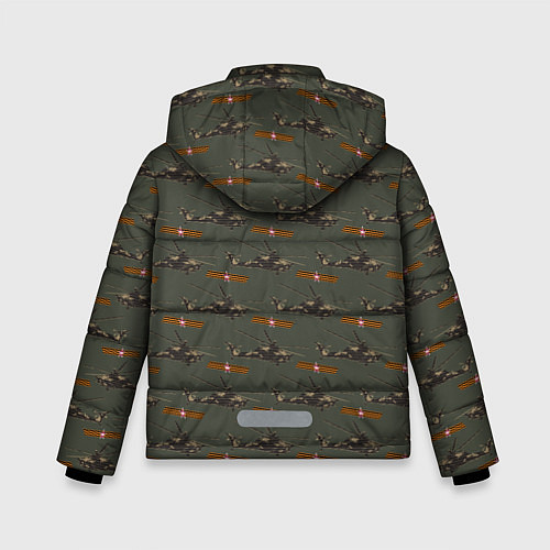 Зимняя куртка для мальчика Вертолет с Георгиевской лентой и звездой паттерн / 3D-Черный – фото 2