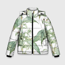 Куртка зимняя для мальчика Цветы Яркая Листва, цвет: 3D-черный