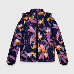 Куртка зимняя для мальчика Цветы Колокольчики, цвет: 3D-черный