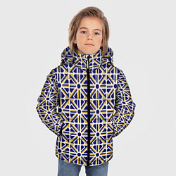 Куртка зимняя для мальчика УЗОР ГЕОМЕТРИЧЕСКИЙ ЖЕЛТЫЙ СИНИЙ, цвет: 3D-светло-серый — фото 2