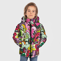 Куртка зимняя для мальчика Веселые монстрики - чудики, цвет: 3D-светло-серый — фото 2