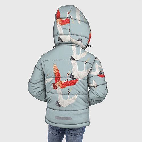 Зимняя куртка для мальчика Стая журавлей / 3D-Красный – фото 4
