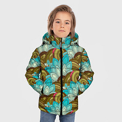 Куртка зимняя для мальчика Абстрактные лепестки цветов, цвет: 3D-светло-серый — фото 2