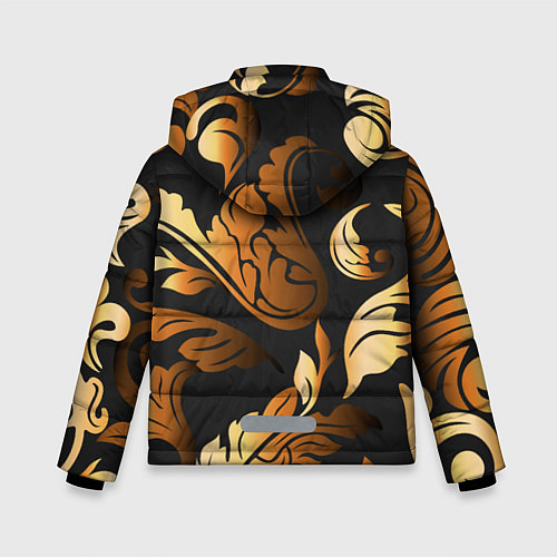 Зимняя куртка для мальчика Узоры и листья / 3D-Черный – фото 2