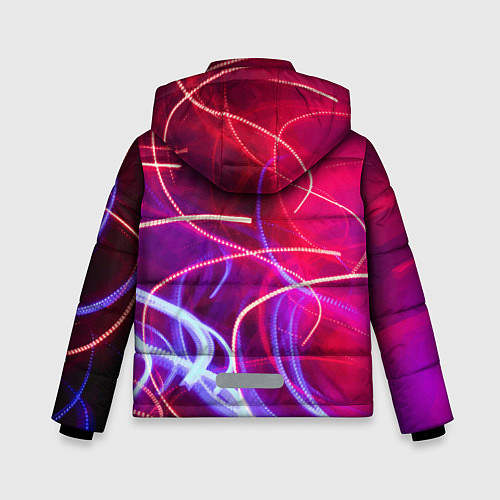 Зимняя куртка для мальчика Неоновые огни Абстракция / 3D-Черный – фото 2