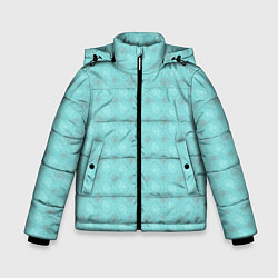 Куртка зимняя для мальчика Морские раковины наутилус на бирюзовом фоне, цвет: 3D-светло-серый