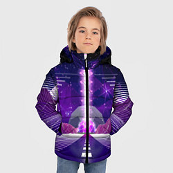 Куртка зимняя для мальчика Vaporwave Neon Space, цвет: 3D-светло-серый — фото 2