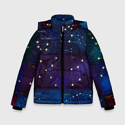 Куртка зимняя для мальчика Самые известные созвездия Северного полушария лето, цвет: 3D-красный