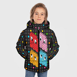 Куртка зимняя для мальчика Pac-man пиксели, цвет: 3D-черный — фото 2