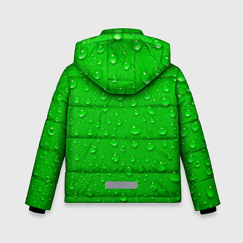Зимняя куртка для мальчика Зеленый фон с росой / 3D-Черный – фото 2