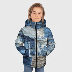 Куртка зимняя для мальчика Пэчворк Рваная ткань Hype, цвет: 3D-черный — фото 2