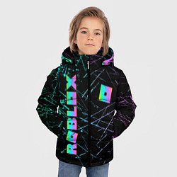 Куртка зимняя для мальчика ROBLOX неоновый логотип, цвет: 3D-светло-серый — фото 2