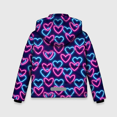 Зимняя куртка для мальчика Неоновые сердца, паттерн / 3D-Черный – фото 2