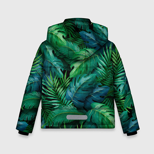 Зимняя куртка для мальчика Green plants pattern / 3D-Черный – фото 2
