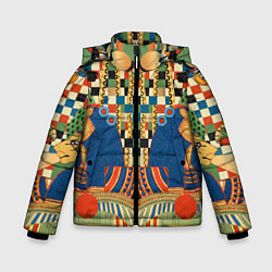 Куртка зимняя для мальчика Египетский орнамент, цвет: 3D-светло-серый