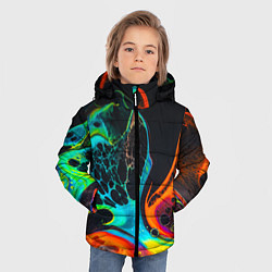 Куртка зимняя для мальчика Цветная лава краска, цвет: 3D-красный — фото 2