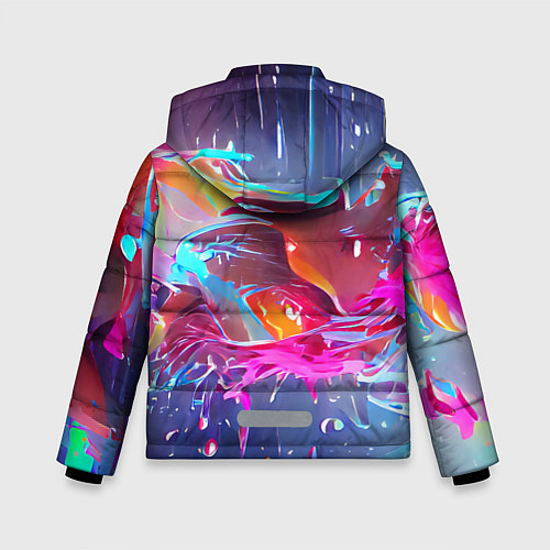 Зимняя куртка для мальчика Neon splashes / 3D-Черный – фото 2
