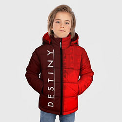 Куртка зимняя для мальчика ДЕСТИНИ 2 в красных тонах и паттерном на фоне, цвет: 3D-черный — фото 2