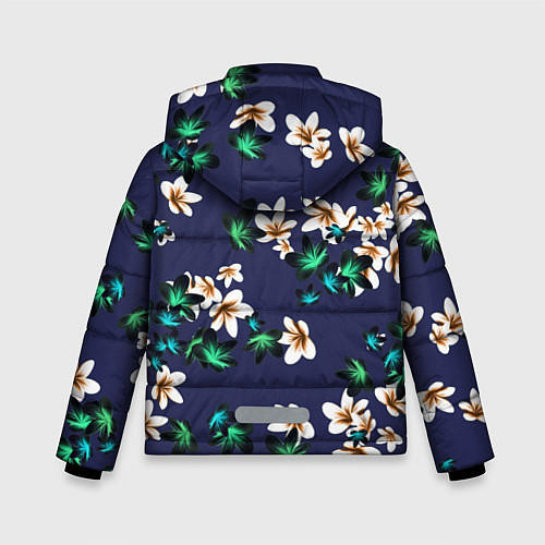Зимняя куртка для мальчика Цветы Узор Дицы / 3D-Черный – фото 2