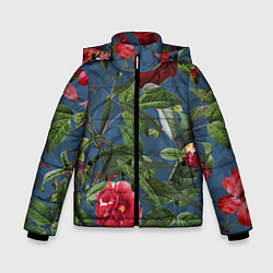 Куртка зимняя для мальчика Цветы Розы В Саду, цвет: 3D-светло-серый