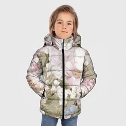 Куртка зимняя для мальчика Цветы Английский Садовый Узор, цвет: 3D-светло-серый — фото 2