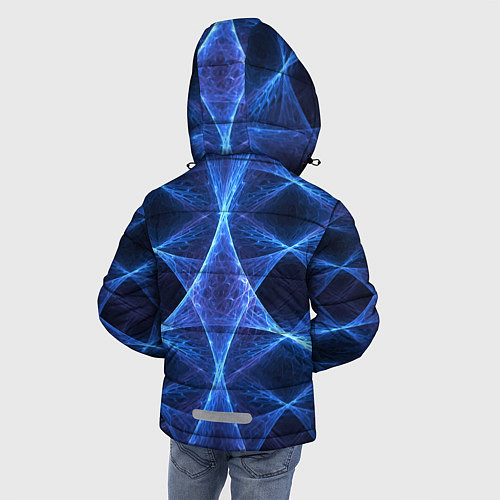 Зимняя куртка для мальчика Объёмный геометрический паттерн Volumetric geometr / 3D-Красный – фото 4