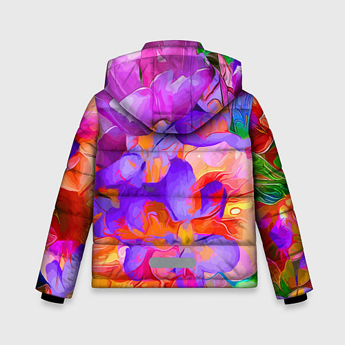 Зимняя куртка для мальчика Красочный цветочный паттерн Лето Colorful Floral P / 3D-Светло-серый – фото 2