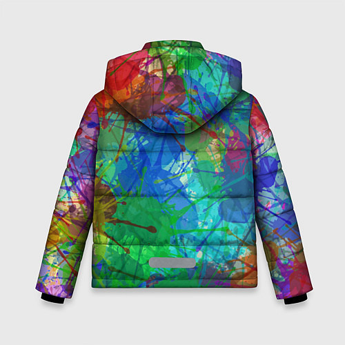 Зимняя куртка для мальчика Разноцветные кляксы / 3D-Красный – фото 2