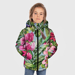 Куртка зимняя для мальчика Цветы Эдема, цвет: 3D-красный — фото 2