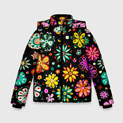Куртка зимняя для мальчика MULTICOLORED FLOWERS, цвет: 3D-светло-серый
